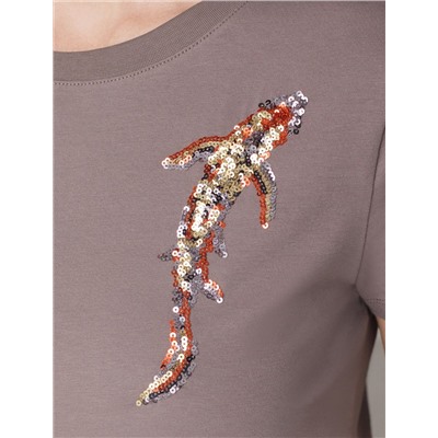 Нарядная футболка с принтом пайетками