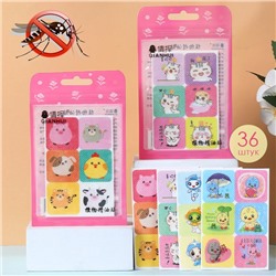 Наклейки от комаров и мошек с рисунками, набор 36 шт.
