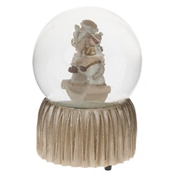 Фигурка декор в стекл шаре "Дед Мороз на лошадке" (муз с ключ), D 9 см, L9,5 W9,5 H14 см