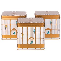 НАБОР ЕМКОСТЕЙ ДЛЯ ХРАНЕНИЯ "PARADISE BIRD" ИЗ 3-Х ШТУК, 8Х12Х12 СМ, 1Л