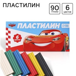 Пластилин 6 цветов 90 г, Тачки