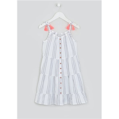 Girls Stripe Tiered Maxi Dress (4-13yrs)