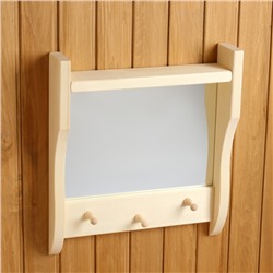 Зеркало резное с 1 полкой и 3 крючками, 45×50×10 см
