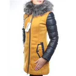 5137 YELLOW Парка женская зимняя (150 гр синтепон, искусственный мех)