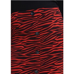 Papaya Curve Animal Print Button Front Midi Skirt