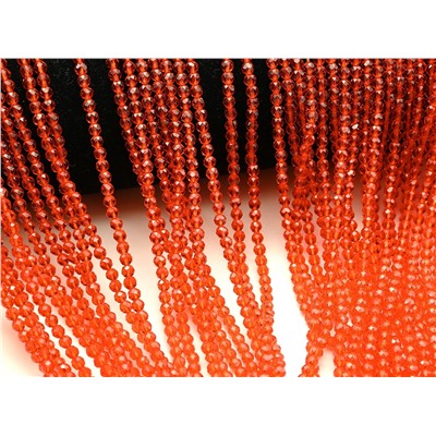 Бусины из шпинели шарик гр.3мм цв.красный, 36см, 130 бусин