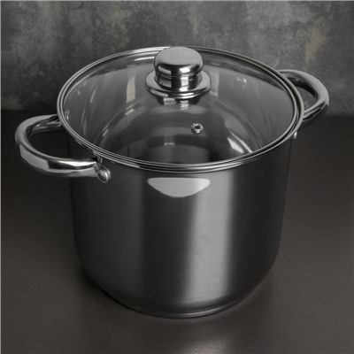 Кастрюля Magistro Grande, 5.5 л, с крышкой, капсульное дно, индукция, нержавеющая сталь