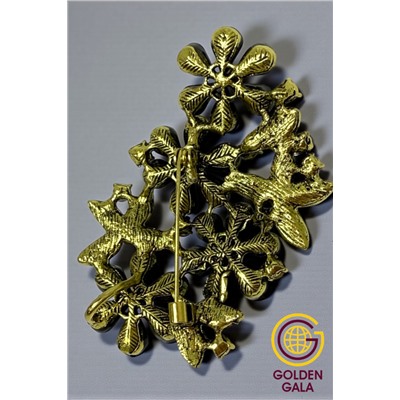 Брошь крупная с кристаллами БР4/3 модель 6