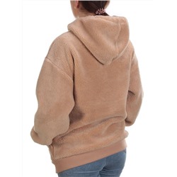 108 BEIGE Худи женское Тедди на флисе