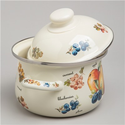 НАБОР КАСТРЮЛЬ AGNESS ЭМАЛИРОВАННЫХ СЕРИЯ "ФРУКТЫ", 4ПР. 1,5Л И 2,8Л, 16Х10СМ, 20Х12СМ