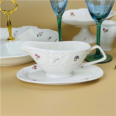 109-227 Соусник с блюдцем КРОКУС в под.уп.(х12)Фарфор