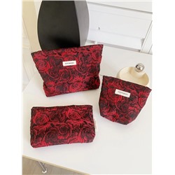 Cosmetic bag, shoulder bag, handheld small clutch bag, storage bag for traveling, flowered