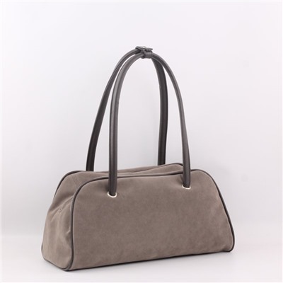 NEW Сумка 2034 эко-замша серый шоколад