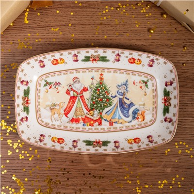 БЛЮДО LEFARD "ДЕД МОРОЗ И СНЕГУРОЧКА" ПРЯМОУГ. 25*16*3 СМ (КОР=12ШТ.)