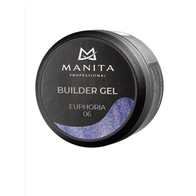 Manita Professional Гель моделирующий для ногтей с хлопьями юки / Builder Gel Euphoria №06, 15 мл