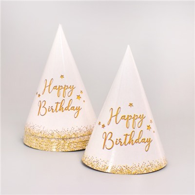 Набор бумажной посуды Happy Birthday, 6 тарелок , 1 гирлянда , 6 стаканов, 6 колпаков