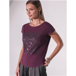 Нарядная футболка с принтом пайетками