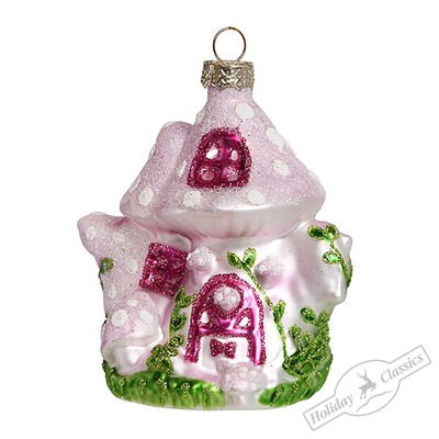 Домик "Розовые грибочки" (стекло) 9х7х11 см