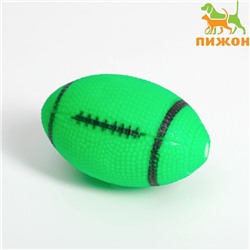 Игрушка пищащая "Регби" для собак, 11 см, зелёная