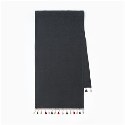 Дорожка на стол Этель Home collection 40×146 см, серая, 100% лён