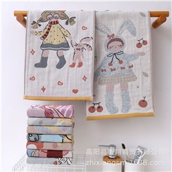Gauze cartoon children's sweat towel, wholesale