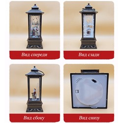 Фонарь новогодний музыкальный с Bluetooth и подсветкой, USB, размер 31*10,5см "Снежная_семья"