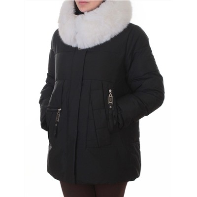M-M02 BLACK Куртка зимняя женская (200 гр. холлофайбер)
