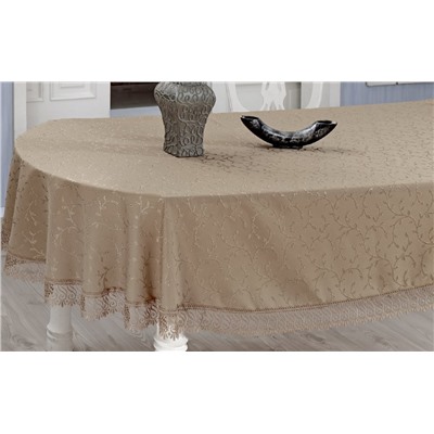 Скатерть EVDY KDK с гипюром овальная (160х220) см