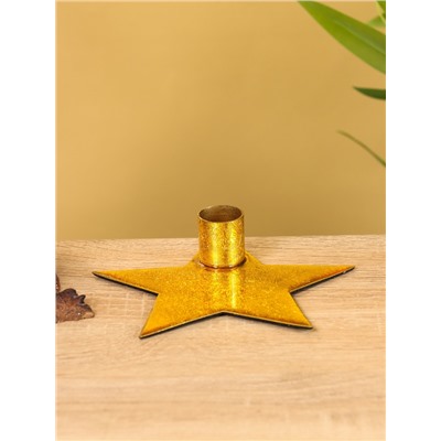 Подсвечник на 1 свечу «Звезда», 13×12×3 см, золотой