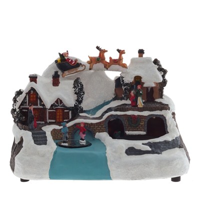 GAEM Фигурка декоративная "Рождество" (4 мелодии, подсвет, движ, 3xAA н/п, +USB), L30 W20 H20 см