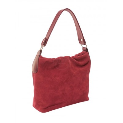 Сумка женская натуральная замша ADEL-296-405 (отделка ИСК/КОЖА),  1 отд/плеч рем,  бордо 266023