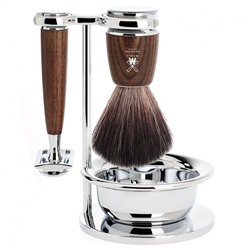 Muhle Rytmo 4tlg. Rasierset, Black Fibre Esche gedampft  Ритм 4 части Бритвенный набор, пропаренный черный пепел