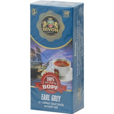 Rivon. Earl Grey BOPF 37,5 гр. карт.пачка, 25 пак. (Уцененная)