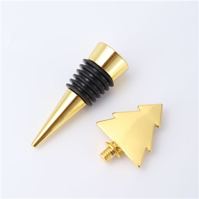 Металлическая пробка для бутылки "Золотая Елка" многоразовая декоративная