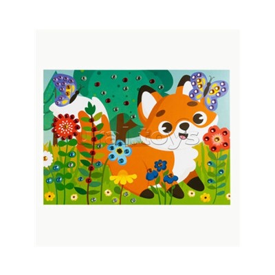 Набор для творчества. Рисунок из страз "Лисёнок" (европодвес)