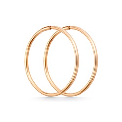 Серьги позолоченные сеч.круг 1,3 d-30 мм серебро 925*