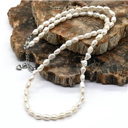 Бусы из жемчуга барокко 4*5мм цвет белый, 44см