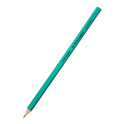 Набор карандашей чернографитных 12 штук, Calligrata Classic, заточенные, пластик, трехгранные, зеленые