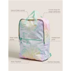 Kids' Water Repellent Marble Print School Backpack