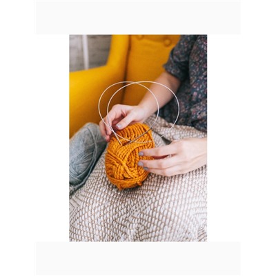 Спицы круговые, для вязания, с металлическим тросом, d=3 мм, 14/100 см