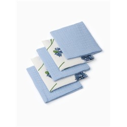 Набор платочков Крошка Я  Cornflowers (вид 1) 20*20 см-5 шт, муслин, 100 % хлопок