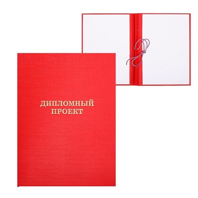 Папка «Дипломный проект» А4, бумвинил, гребешки/сутаж, без бумаги, красная, (вместимость до 300 листов)