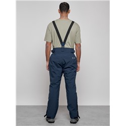 Полукомбинезон утепленный мужской зимний горнолыжный темно-синего цвета 7217TS