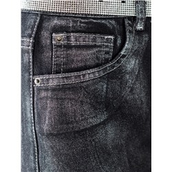 Джинсы трубы из эластичного денима с металлизированным покрытием