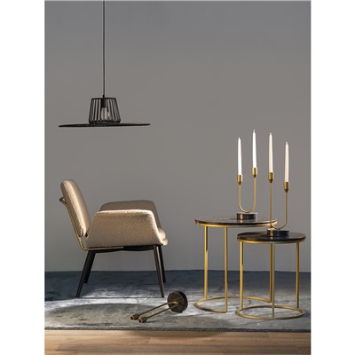 Набор из 2-х кофейных столиков Hans, Ø40 см и Ø50 см, черный мрамор