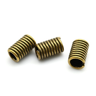 Концевик для шнурков 3,5мм, цв.латунь 4,5*7мм