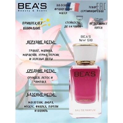 Beas W518 Calvin Klein Euphoria Women edp 50 ml, Парфюм женский Beas W518 создан по мотивам аромата Calvin Klein Euphoria