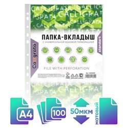 Файл - вкладыш Calligrata «Люкс», А4, 50 мкм, матовый, вертикальный, 100 штук