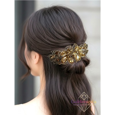 Заколка автомат для волос с кристаллами «Блеск элегантности» ЭЛЗ10/05