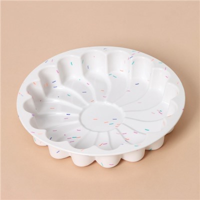 Форма для выпечки KONFINETTA «Ромашка», силикон, d=20 см (внутр. диаметр 18.5 см), белая